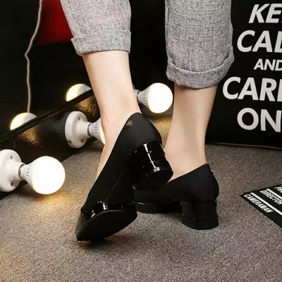 CHANEL Shallow mouth Block heel Shoes Women--015